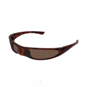 Balenciaga BB0383S 003 76 BLADE RECTANGLE SUNGLASSES in brown